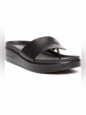 😎 Donald J. Pliner leather black Mod sandals